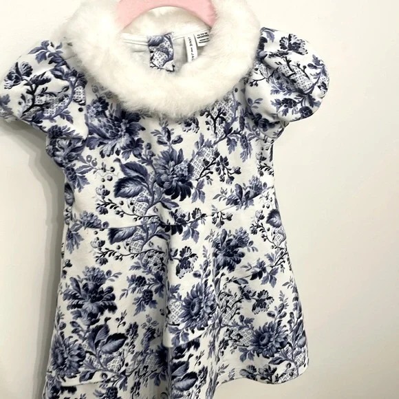 Janie and Jack - Short sleeve faux fur trim dress - Picture 1 of 3
